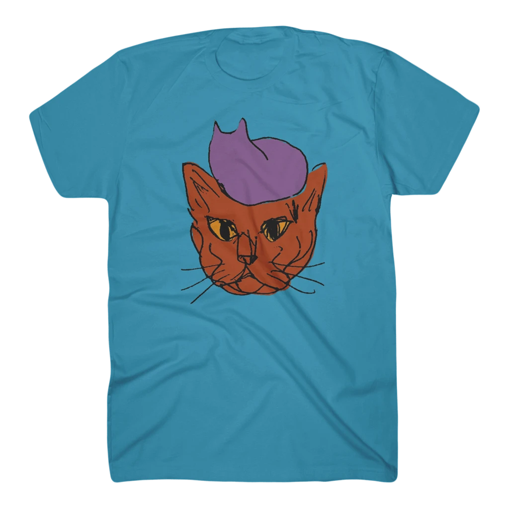 Rodrigo Amarante New Merch Cat On Cat Aqua T-Shirt 1 Rodrigo Amarante New Merch Cat On Cat Aqua T-Shirt