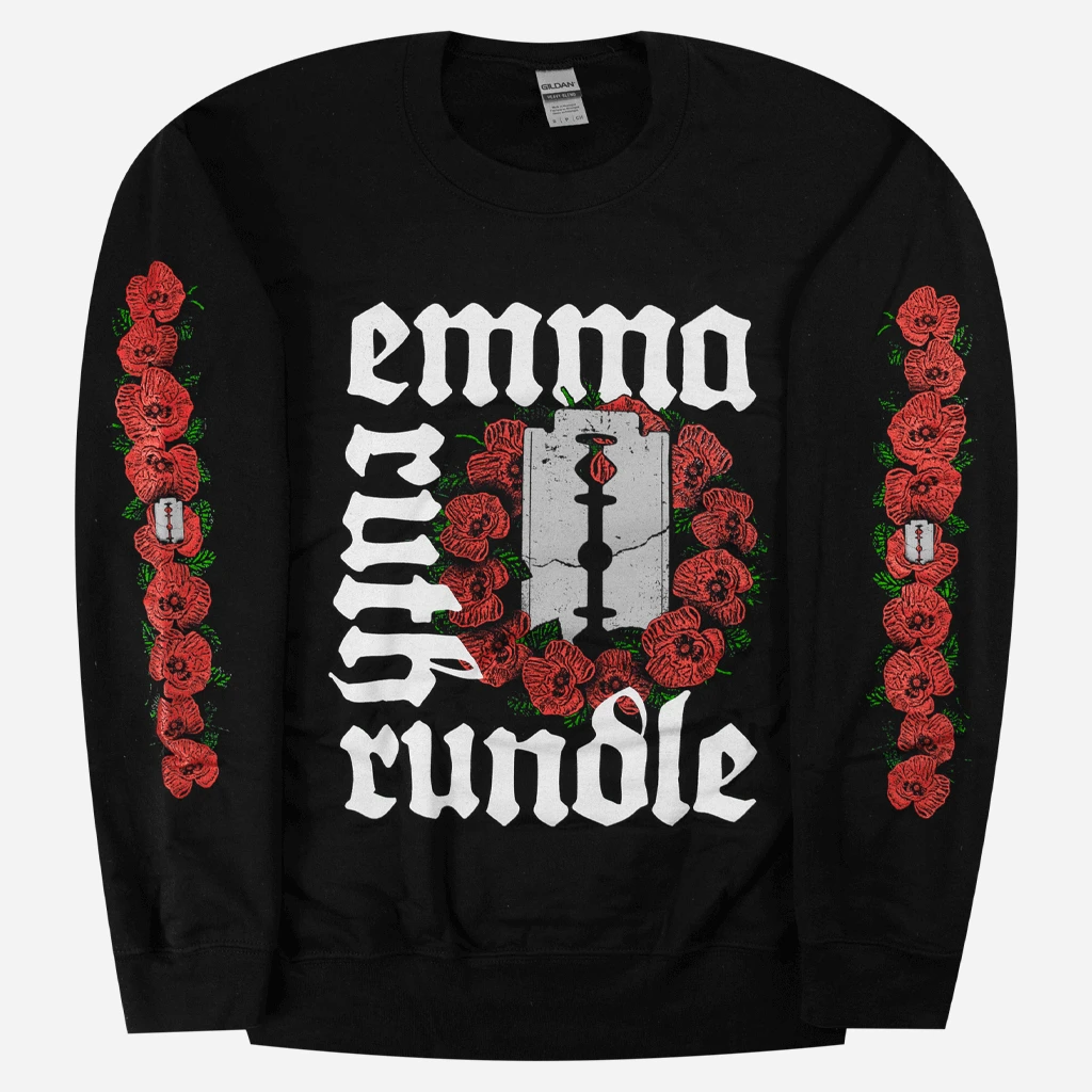Emma Ruth Rundle Poppies Black Sweatshirt 1 Emma Ruth Rundle Poppies Black Sweatshirt