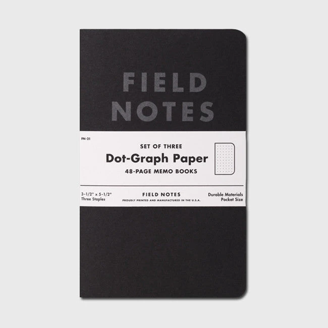 Field Notes Pitch Black: Dot-Graph Paper 3-Pack 1 Field Notes Pitch Black: Dot-Graph Paper 3-Pack
