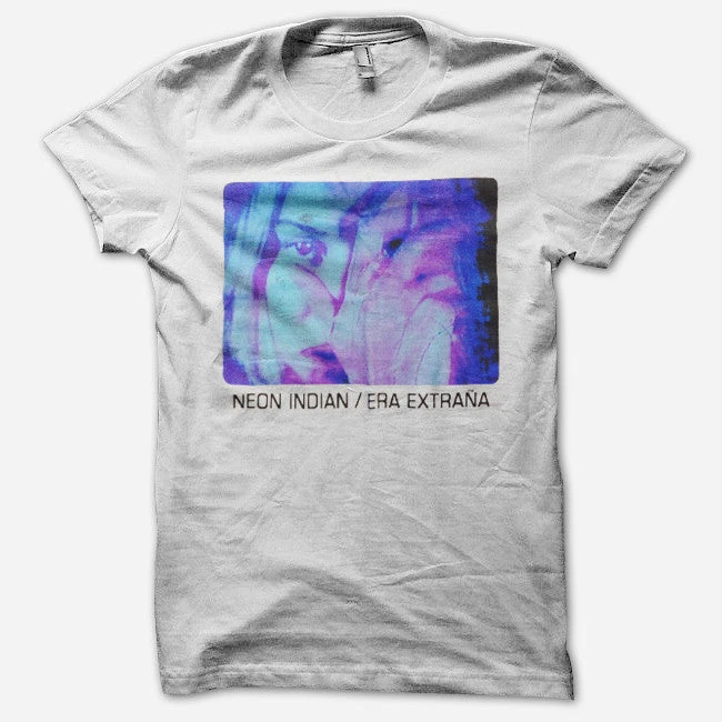 Neon Indian Girl Face White T-Shirt 1 Neon Indian Girl Face White T-Shirt