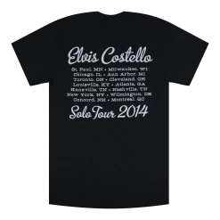 Elvis Costello In Moving Pictures/ Solo Black T-Shirt New Merch