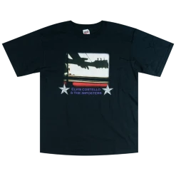 Elvis Costello Guitar Silhouette Black T-Shirt New Merch